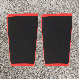 Pro 7mm Black & Red Trim Neoprene Iron Bull Strength Knee Sleeves