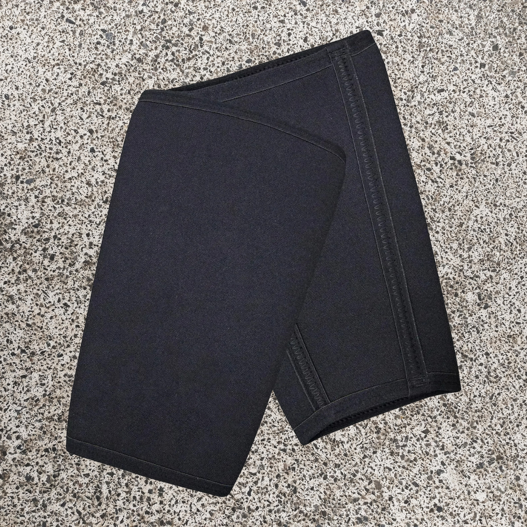 Custom Compression Black Neoprene A7 Knee Sleeves - USPA & IPF Approved