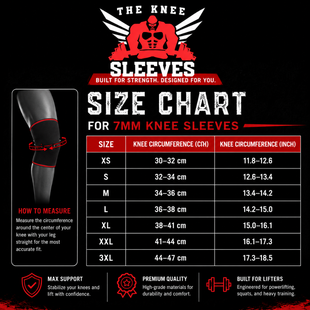 KS-5/7MM – Neoprene Knee Sleeves for Powerlifting & Gym Training – Black - Image 3