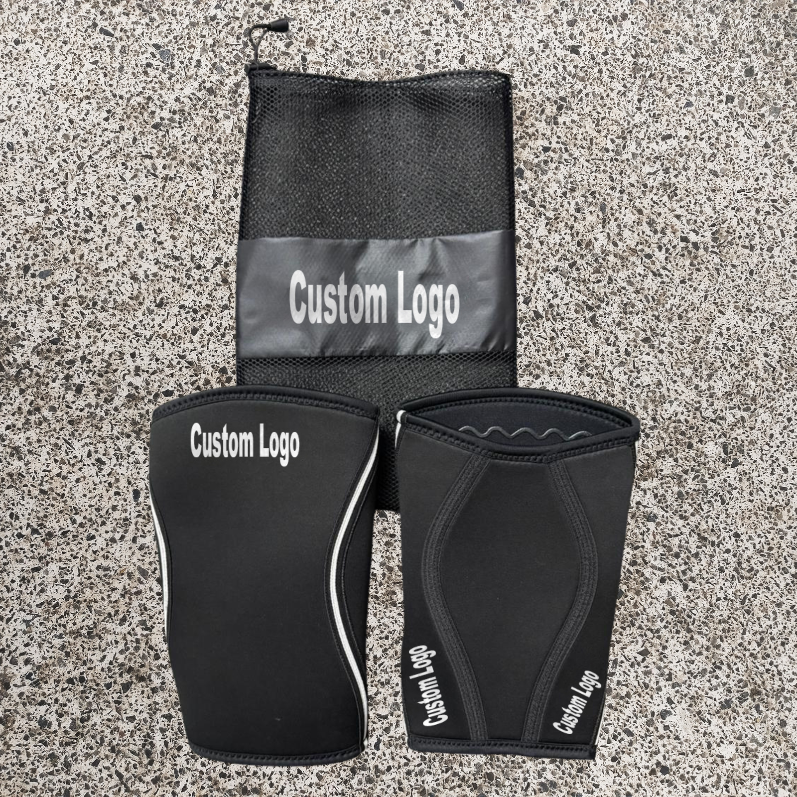 Elite 7mm Custom Logo Neoprene Knee Sleeves High-Density Joint Compression for Weightlifting, Powerlifting, Bodybuilding & Heavy Training