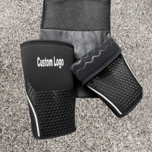 Custom Gym Weightlifting Compression Knee Brace Sleeves 7mm Neoprene Knee Support Soft Silicone Knee Brace