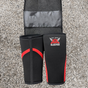 KS-PRO-C7 – Custom Logo 7MM Neoprene Knee Sleeves for Compression Support & Gym Training – Black/Red