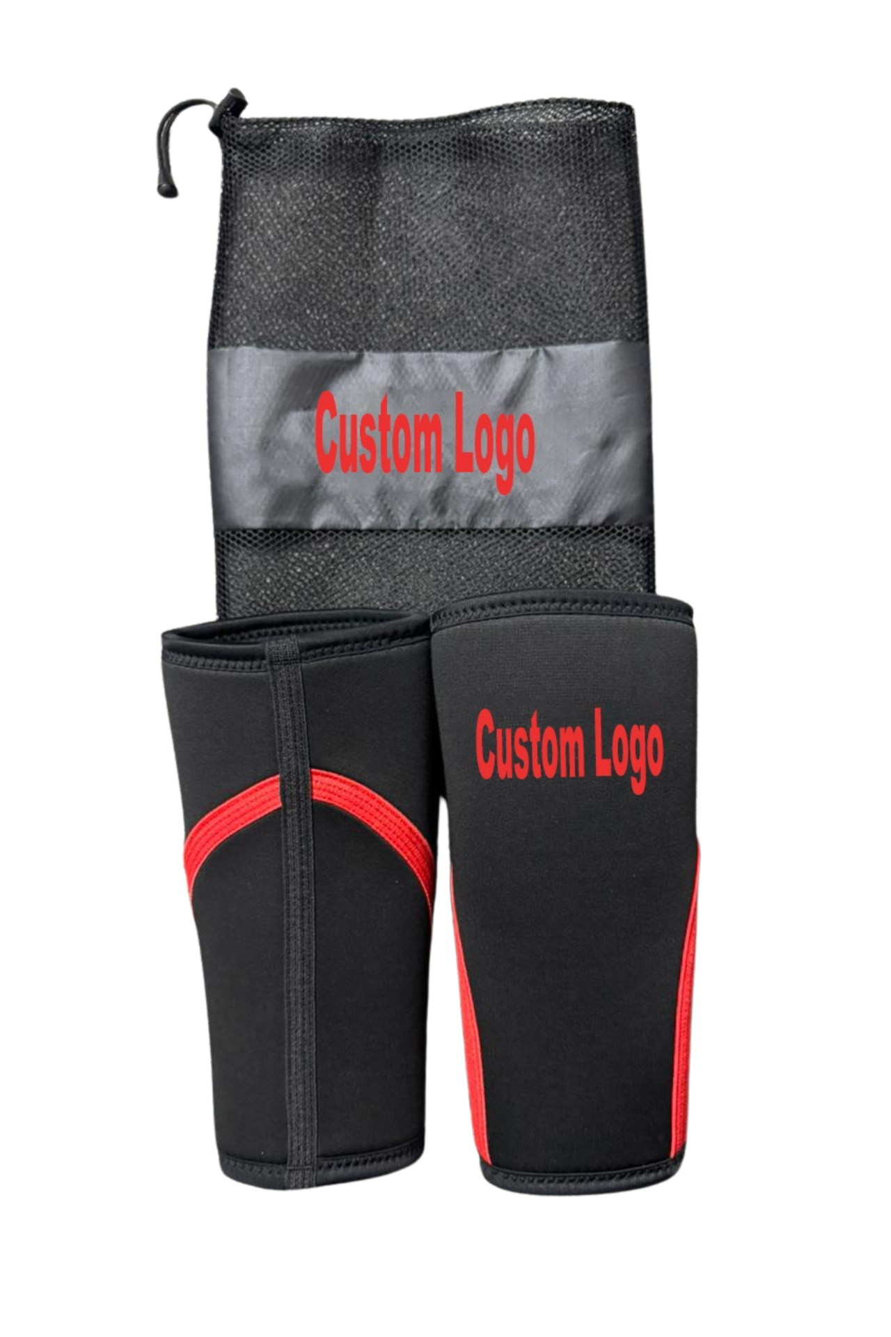 KS-PRO-C7 – Custom Logo 7MM Neoprene Knee Sleeves for Compression Support & Gym Training – Black/Red - Image 4