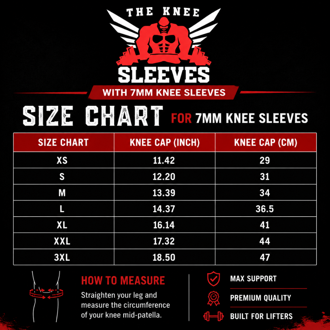 KS-PRO-C7 – Custom Logo 7MM Neoprene Knee Sleeves for Compression Support & Gym Training – Black/Red - Image 5