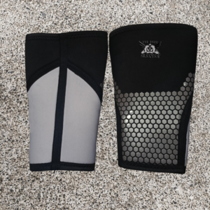 KS-HELIX-7 – Helix Pro 7MM Neoprene Knee Sleeves for Powerlifting & Squats – Black/Grey