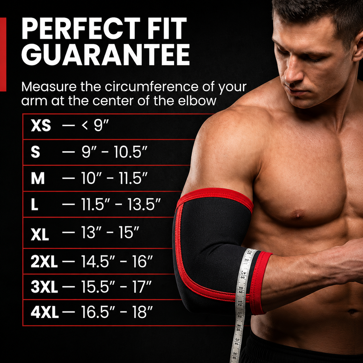 ES-STR-RD – Stealth Series Elbow Sleeves for Compression Support – Black/Red - Image 4
